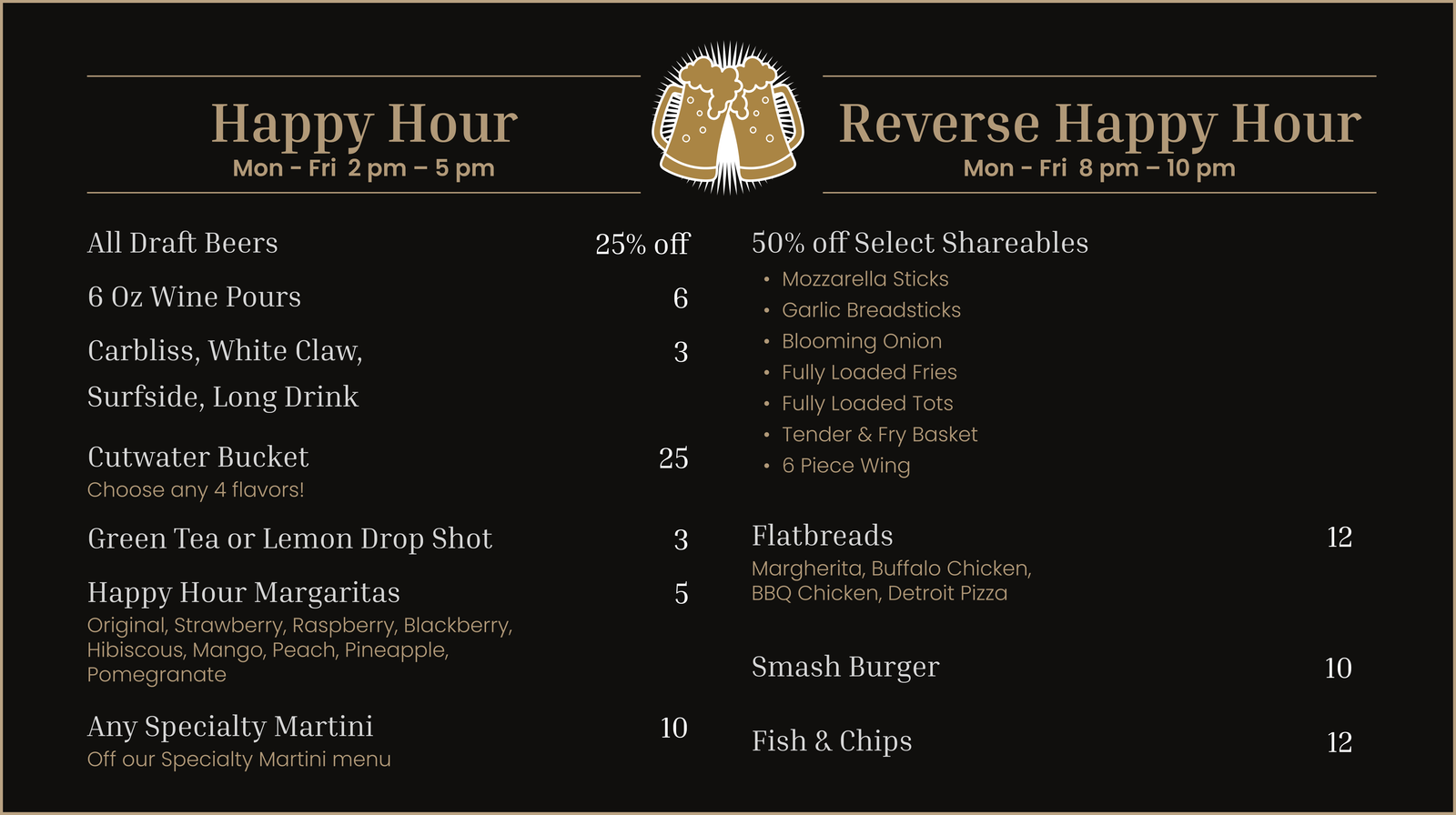 Royal Oak Taphouse Happy Hour