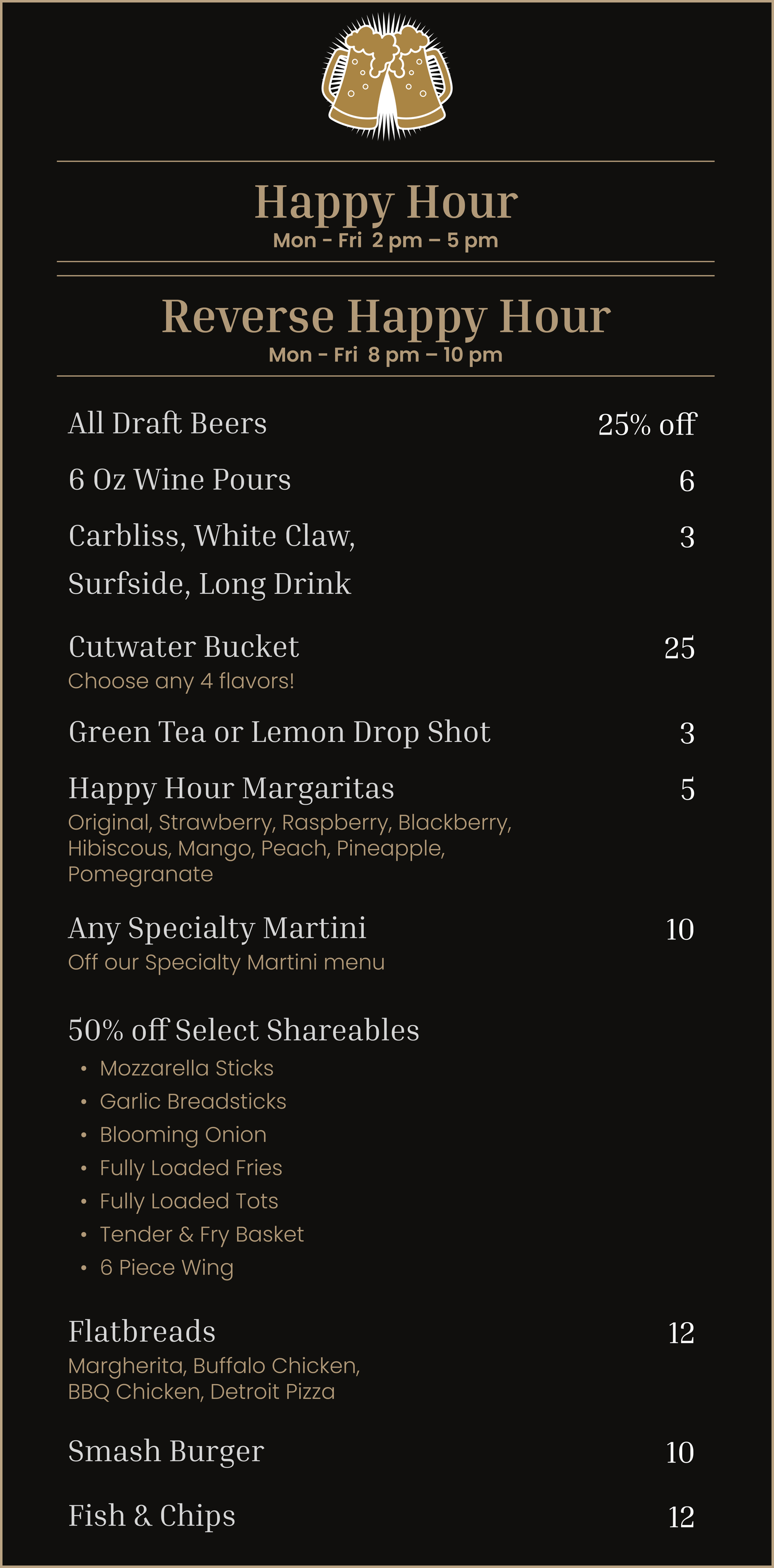 Royal Oak Taphouse Happy Hour